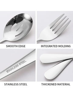 Hanayo Stainless Steel Serving Utensil,10 Pcs Catering Serving Utensils Set with Large Serving Spoon,Slotted Spoons,Serving Forks,Soup Ladle,Serving Tongs,Pie Server for Kitchen,Buffet (SilStainless Steel Serving Utensils,10PCS Large Serving Spoon Set,Slotted Serving Spoons,Serving Spoons,Serving Forks,Serving Tongs,Buffet Catering Serving Spoons Fork Tongs (Silver, 10)  - Image 3
