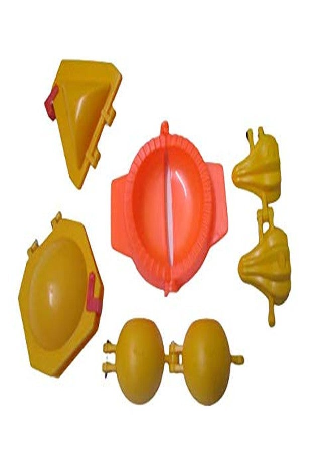 A2S Plastic Molds Laddu, Modak, Gujiya, Kachori and Samosa Set of 5 - Image 1