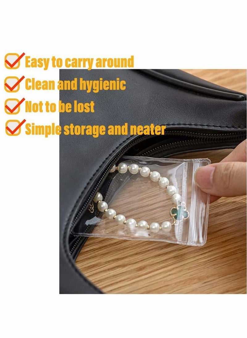 HomarKet 100 Pieces Clear Jewelry Bags Clear Zipper Plastic Bag Self Seal PVC Rings Earrings Packing Pouch Storage Bags for Holding Jewelries  - Image 2