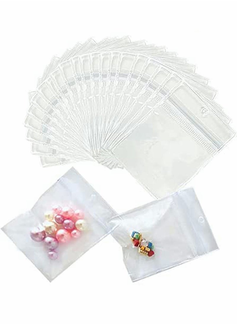 HomarKet 100 Pieces Clear Jewelry Bags Clear Zipper Plastic Bag Self Seal PVC Rings Earrings Packing Pouch Storage Bags for Holding Jewelries  - Image 4
