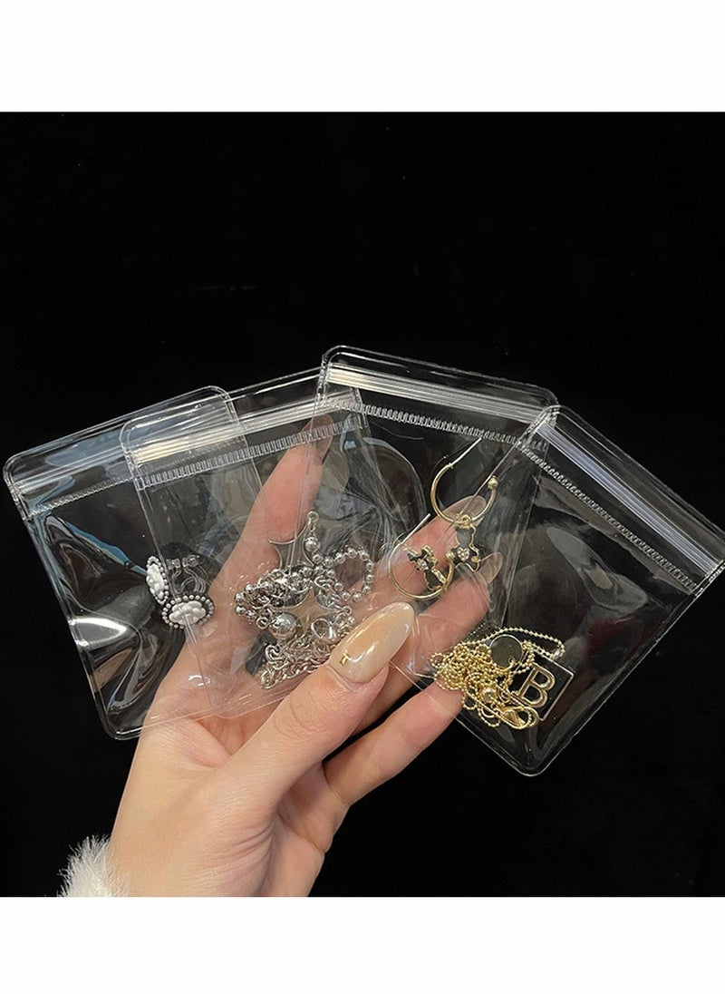 HomarKet 100 Pieces Clear Jewelry Bags Clear Zipper Plastic Bag Self Seal PVC Rings Earrings Packing Pouch Storage Bags for Holding Jewelries  - Image 3