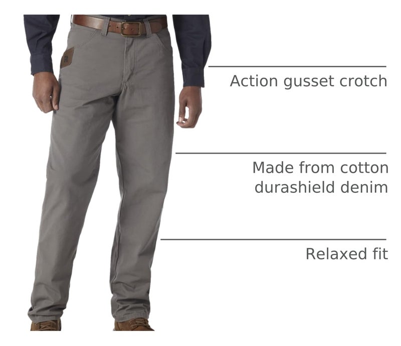 Wrangler Riggs Workwear Mens Ripstop Carpenter Jeans, Slate, 33W x 30L US - Image 4