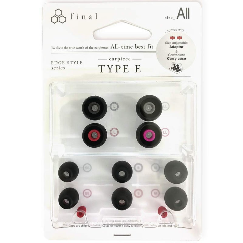 Final Audio Black+Black/Red Silicone Type E Eartips kit with Case and Nozzle Adaptor Compatible With 1More, AKG, Audio-Technica, Beats by Dre, Campfire Audio, Empire Ears, Shure, Sony, Westone (Multi) - Image 3