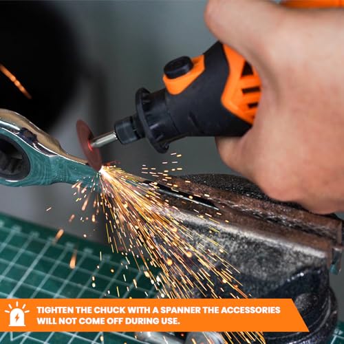 HARDELL Rotary Tool Kit - 180W Corded Power Rotary Tool 6 Variable Speeds with 61 Accessories, 8000-35000RPM, for Sanding, Polishing, Cutting, Engraving,Carving, DIY Crafts - Image 5