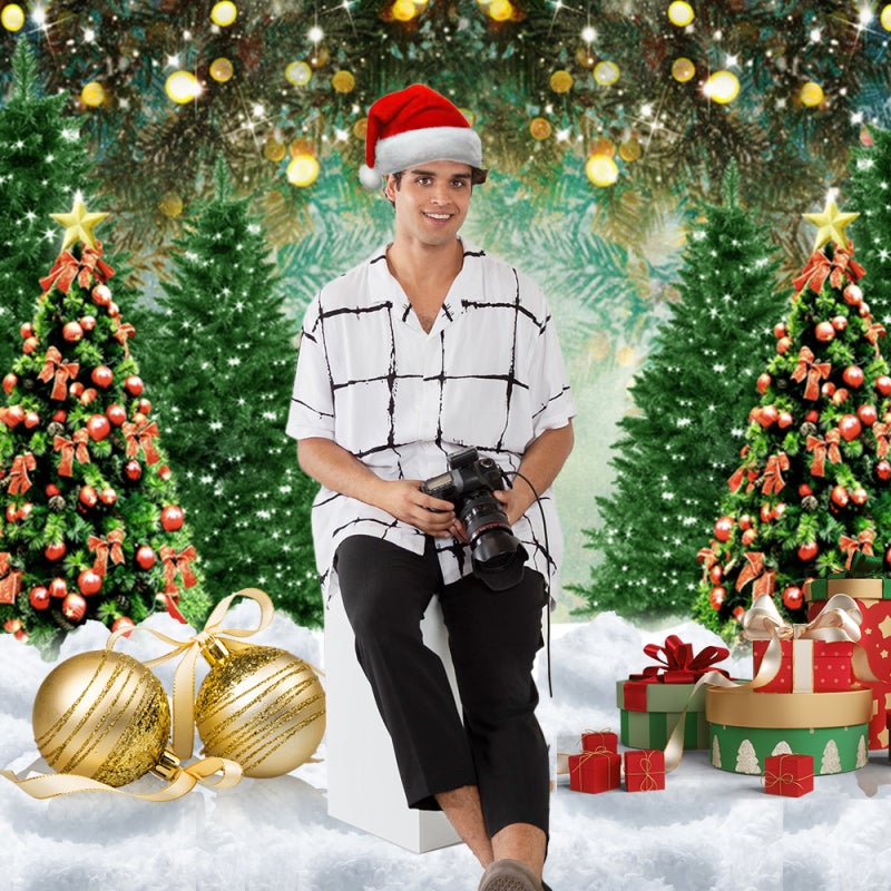 Christmas Photo Backdrop 7x5ft Lightweight Polyester Fiber - Non-Reflective High Resolution Christmas Backdrop for Home Studio Kids Family Parties Festivals - Image 2