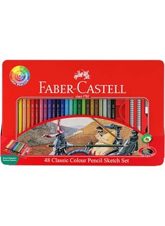 Classic 48 Colors Colored Pencil In Flat Tin Case