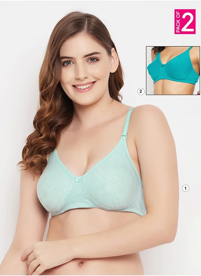 كلوفيا Clovia Pack of 2 Non-Padded Non-Wired Full Cup Multiway T-shirt Bra