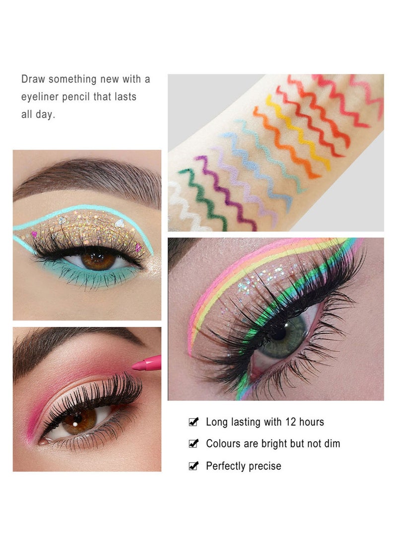 Handaiyan Eyeliner Gel Set 6 Colors Professional Makeup Eye Liner Waterproof Matte Long Lasting,Smudge-Resistant Sharpenable Cream Eyeliners Pencil High Performance Glide-On Pen Vegan,High Pigment,Nude Finish A  - Image 2