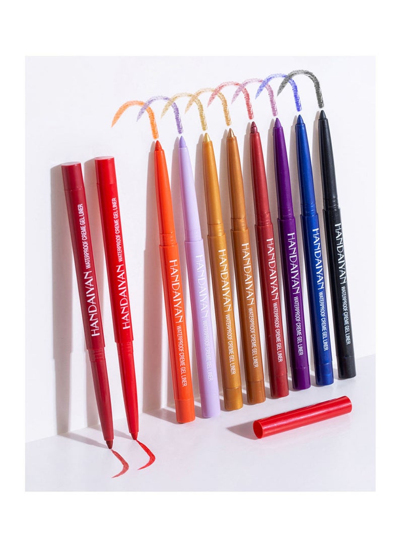 Handaiyan Eyeliner Gel Set 6 Colors Professional Makeup Eye Liner Waterproof Matte Long Lasting,Smudge-Resistant Sharpenable Cream Eyeliners Pencil High Performance Glide-On Pen Vegan,High Pigment,Nude Finish A  - Image 5