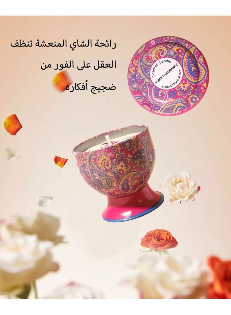 شمعة فول الصويا للعلاج العطري، 4 شمعات معطرة للبيت - فانيلا، شاي، ليمون، ياسمين للاسترخاء، الهدوء والهدايا (بيت جديد، رمضان، عيد ميلاد) - مدة احتراق 48 ساعة - Image 5