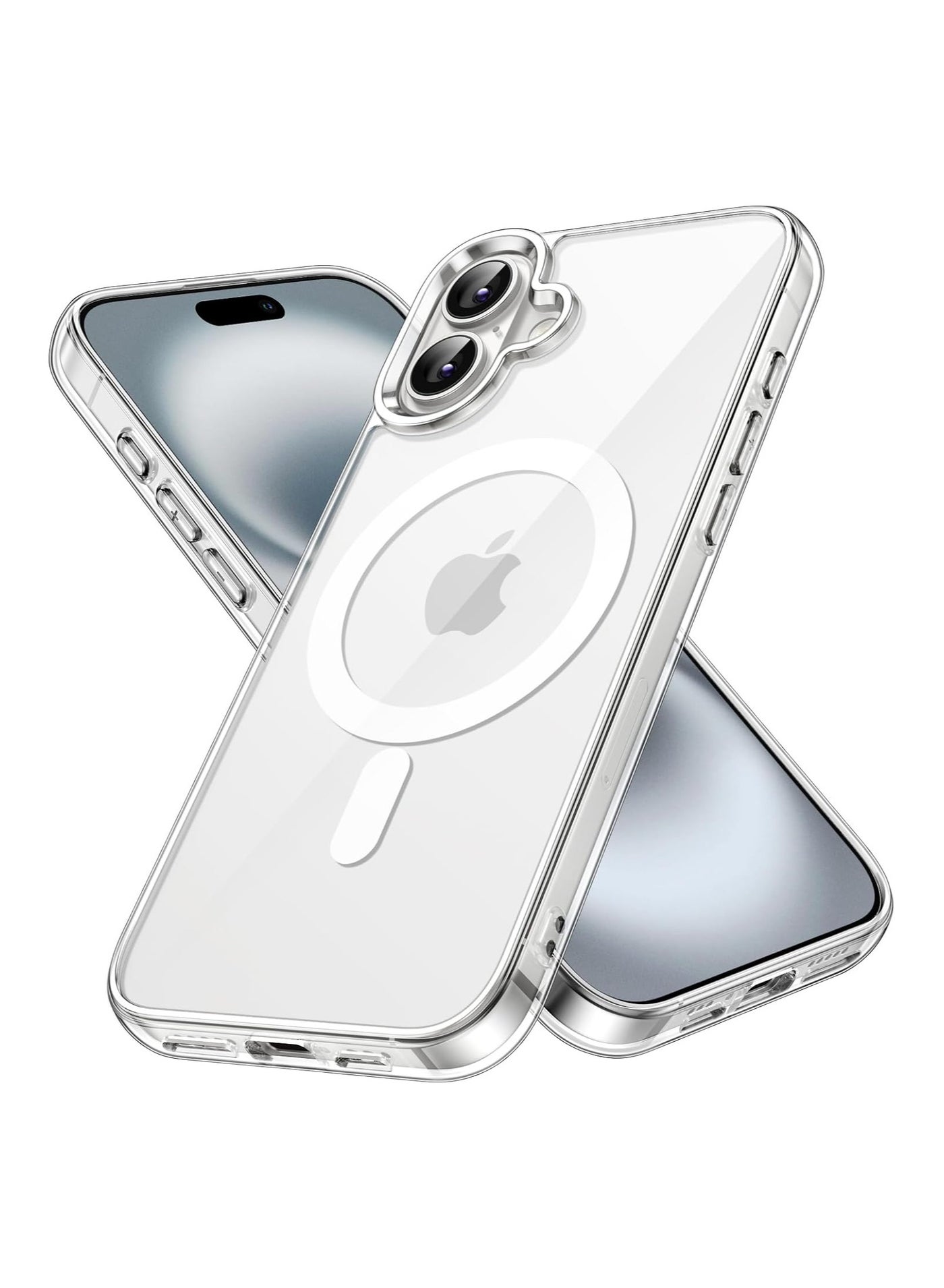 Magnetic Case for iPhone 17 6.1-Inch Compatible with MagSafe, Shockproof Phone Bumper Cover, Anti-Scratch Clear Back (Clear)