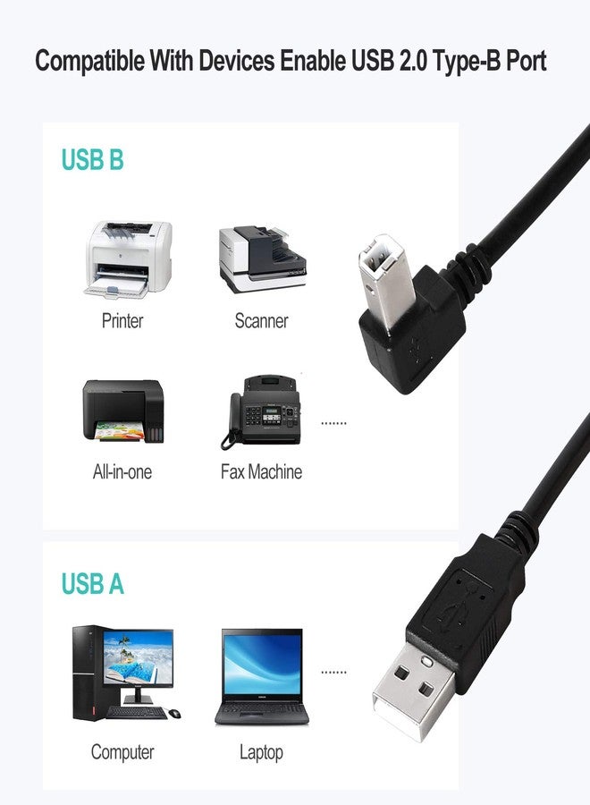 Inovat Haiker Inovat Right Angle Printer Cable USB2.0 A Male Plug to Right Angle USB B Male A/B M/M Printer Scanner Cable 12 Inch(30CM) - Image 5
