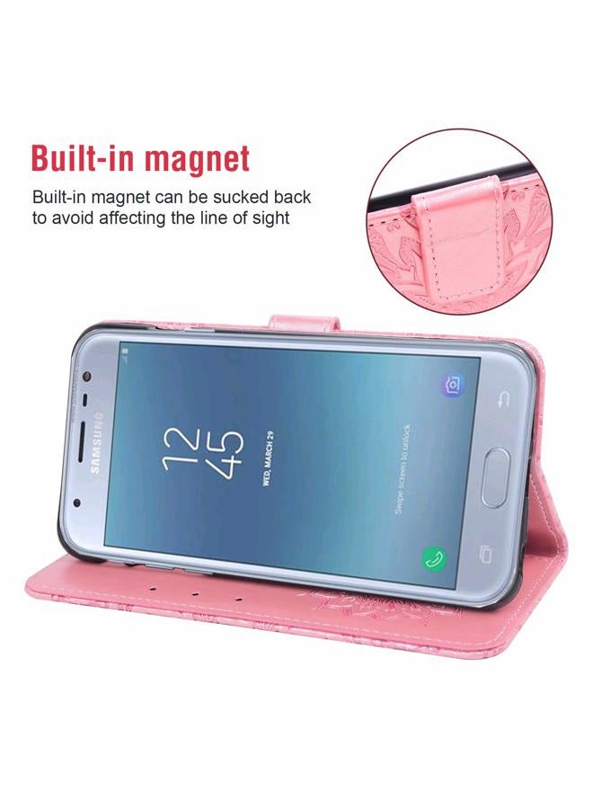 Asuwish Phone Case for Samsung Galaxy J3 Luna Pro J 3 Prime 2017 Emerge 3J Eclipse Mission Wallet Cases with Tempered Glass Screen Protector Leather Flip Cover Card Holder Cell Glaxay S327VL Women Rose Gold - Image 4