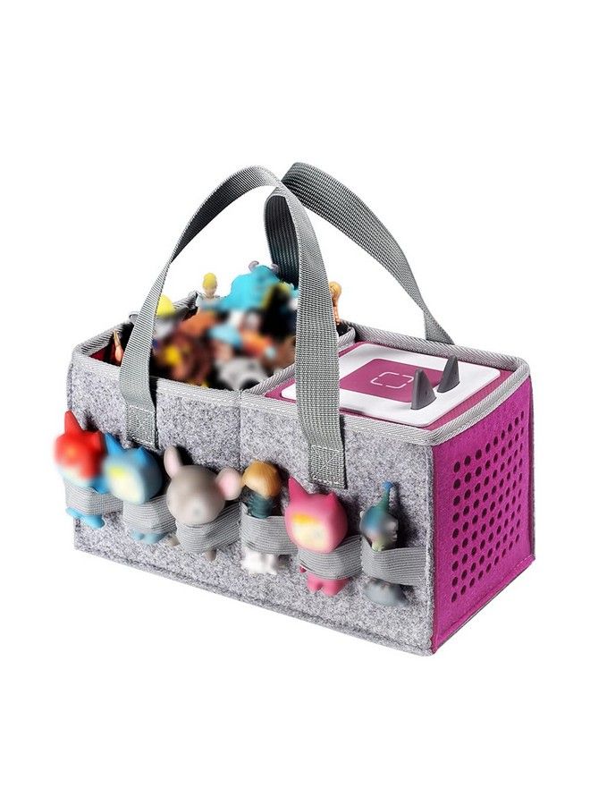 MASiKEN Carry Case Compatible With Toniebox Starter And Tonies Figurines Home Outdoor Hand Bag For Tonies Audio Player And Dolls Large Space For Audio Accessories (Purple)  - Image 2