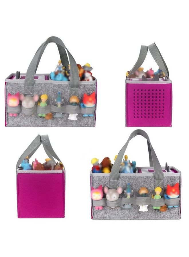 MASiKEN Carry Case Compatible With Toniebox Starter And Tonies Figurines Home Outdoor Hand Bag For Tonies Audio Player And Dolls Large Space For Audio Accessories (Purple)  - Image 5
