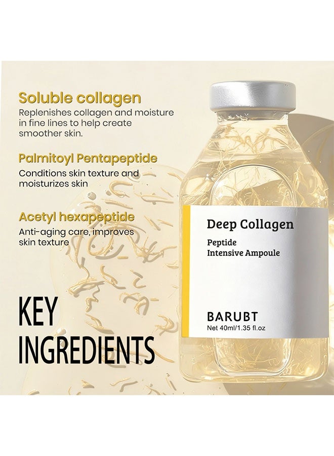 BARUBT Deep Collagen Peptide Intensive Ampoule,Silk Peptide Intensive Lifting Ampoule , Anti-Aging Serum for Face with Collagen & 30 Peptide Complex , Skin Tightening & Firming  40ml - Image 4
