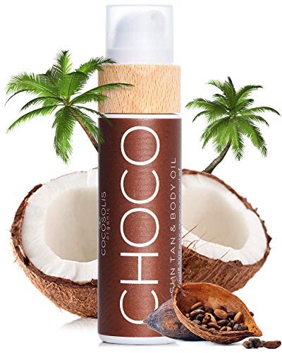 COCOSOLIS CHOCO Suntan  Body Oil XL Organic Tanning Bed Lotion  Deep Chocolate Tan  Tanning Accelerator for Indoor Tanning Beds 676