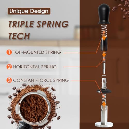 Feilair 51mm Espresso Tamper, Coffee Tamper with Calibrated Spring Loaded,Tamper Tool With Sound Feedback click, Self Leveling Tamper for Barista, Compatible with 51mm De'Longhi Portafilter - Image 3