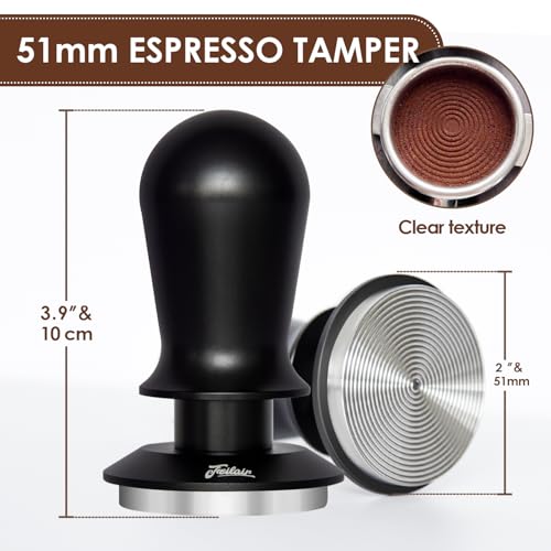 Feilair 51mm Espresso Tamper, Coffee Tamper with Calibrated Spring Loaded,Tamper Tool With Sound Feedback click, Self Leveling Tamper for Barista, Compatible with 51mm De'Longhi Portafilter - Image 2