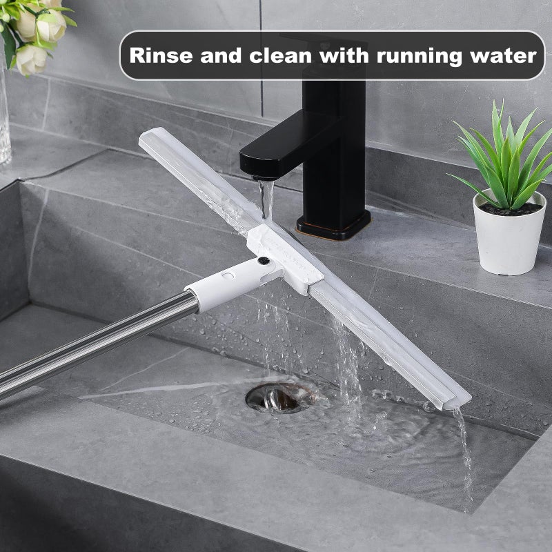 Joybos Rubber Squeegee Broom for Floor,62" Long Handle Window Squeegee, Silicone Pet Hair Remover,Magic Squeegee Broom for Indoor Cleaning,Cleans Glass, Hair, fine dust, Liquids, Suitable Smooth Floors, Rugs - Image 3