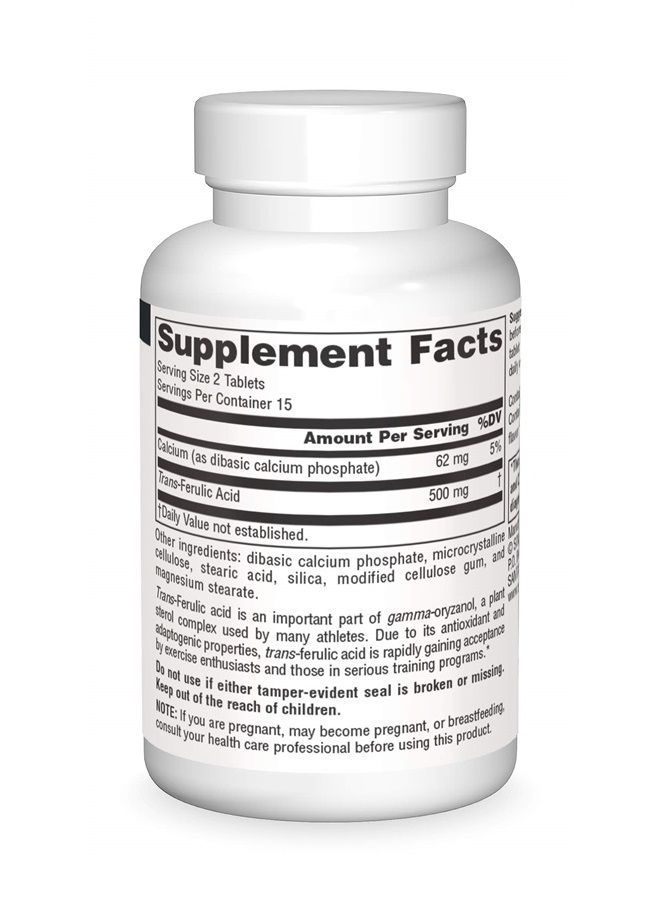 Source Naturals Trans-Ferulic Acid 250mg, 30 Tablets - Image 2