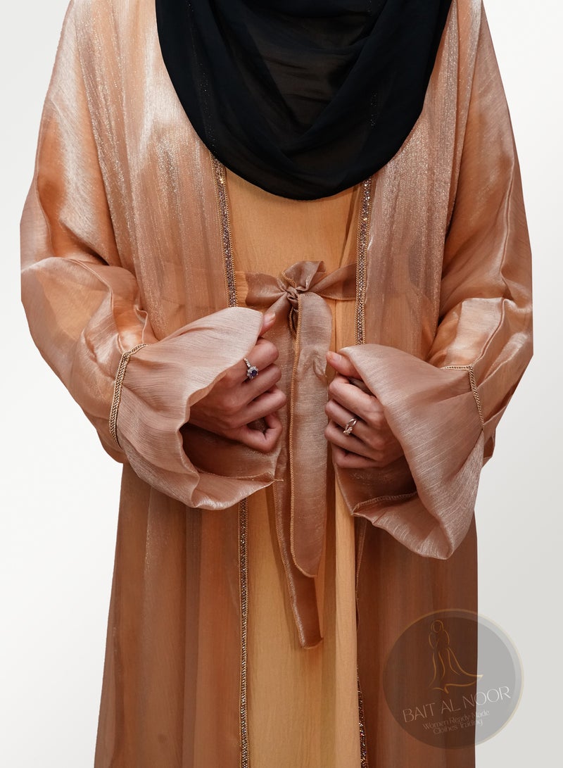 عباية ذهبية مفتوحة من الداخل - Image 2