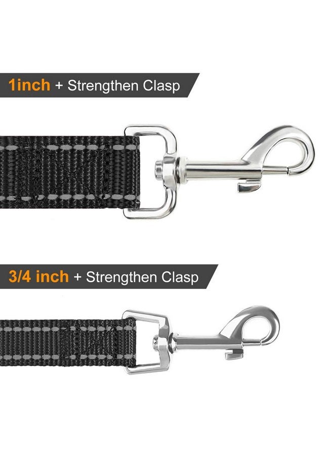 جويتيل مقود الكلاب Joytale العاكس مزدوج الجوانب، بطول 6 أقدام/5 أقدام/4 أقدام، مقود الكلاب المصنوع من النايلون بمقبض مبطن للكلاب المتوسطة والكبيرة أثناء المشي، أسود، بطول 6 أقدام - Image 5