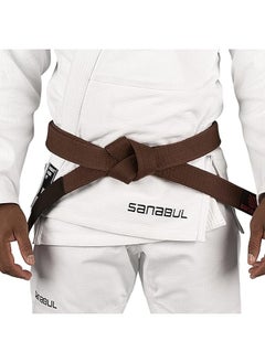 سنابول حزام BJJ للرجال والنساء | حزام جيو جيتسو البرازيلي مع شريط الأكمام المخطط للتصنيف | أطفال جيو جيتسو جي | معتمد من IBJJF (بني، A0)  - Image 1