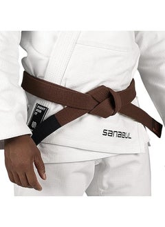 سنابول حزام BJJ للرجال والنساء | حزام جيو جيتسو البرازيلي مع شريط الأكمام المخطط للتصنيف | أطفال جيو جيتسو جي | معتمد من IBJJF (بني، A0)  - Image 3