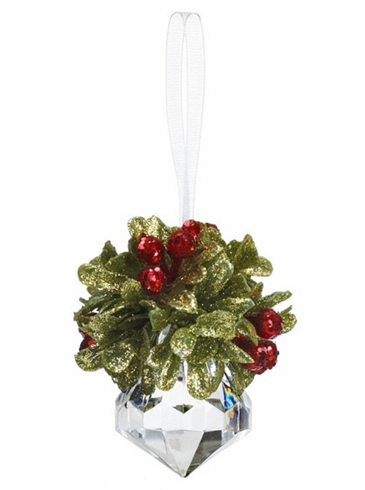 GANZ 25 Kyrstal Kiss Ball Ornament Teeny Mistletoe Jewel  Wedding Acrylic Kissing Crystallike KK243