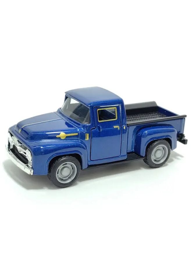 Blue Vintage Alloy Pickup Truck Toy Car Manual Pull Back Operation Openable Doors - Image 5