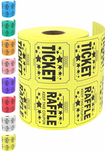 Tacticai 500 Raffle Tickets, Yellow (1 of 8 Colors), Double Roll, Large Ticket for Events, Entry, Class Reward, Fundraiser & Prizes - Image 4