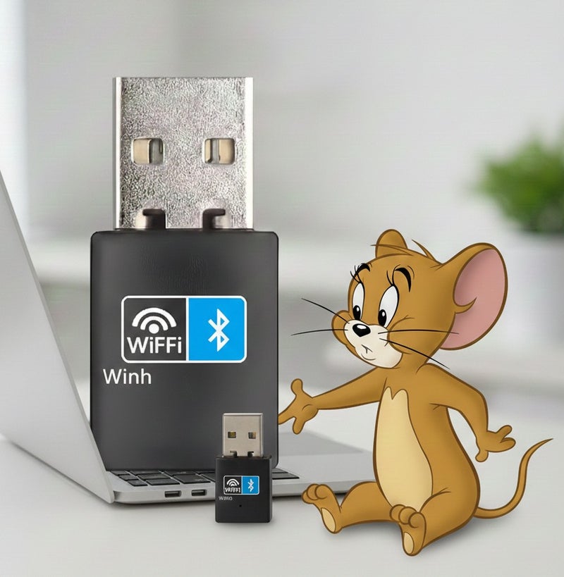 محول شبكة واي فاي لاسلكي USB لأجهزة الكمبيوتر الشخصية والمحمولة - Image 1