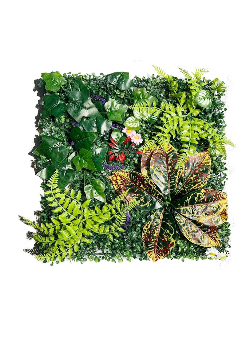 Generic FFD Artificial Grass Wall Panels – UV-Protected Faux Greenery Backdrop for Indoor/Outdoor Decor, Privacy Fence Covering, Eucalyptus Leaves & Flowers, Perfect for Garden, Backyard, and Interior Walls  - Image 1