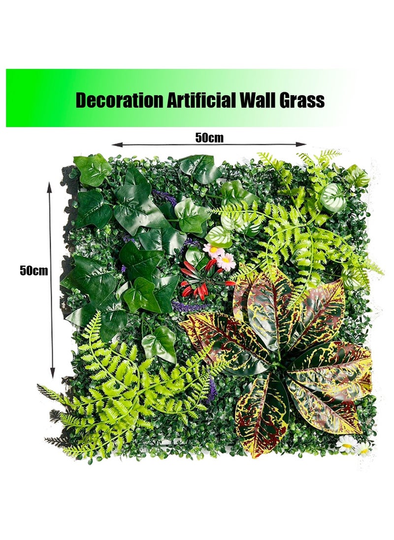 Generic FFD Artificial Grass Wall Panels – UV-Protected Faux Greenery Backdrop for Indoor/Outdoor Decor, Privacy Fence Covering, Eucalyptus Leaves & Flowers, Perfect for Garden, Backyard, and Interior Walls  - Image 2