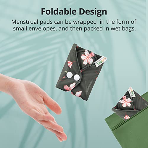 Langsprit Absorbent Reusable Menstrual Sanitary Pads/Washable Cloth Menstrual Period Pads,Reusable Panty Liners(Winter,L) - Image 5