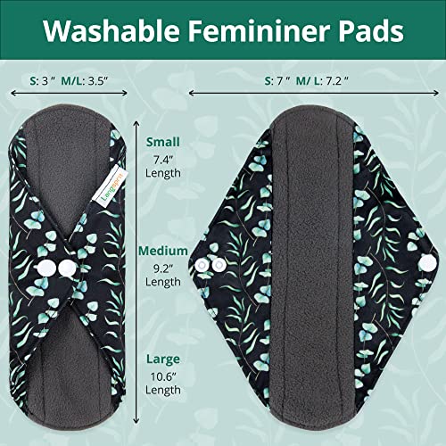 Langsprit Absorbent Reusable Menstrual Sanitary Pads/Washable Cloth Menstrual Period Pads,Reusable Panty Liners(Winter,L) - Image 2