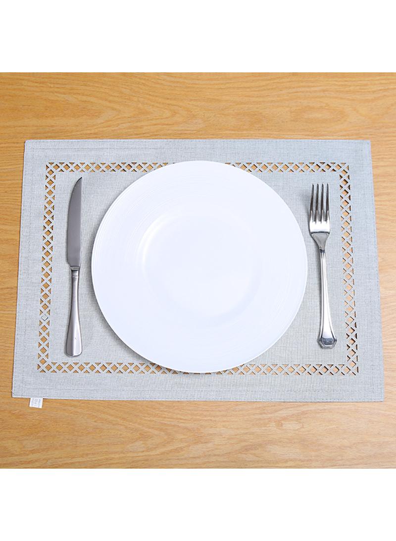 Western dining mat, linen dining mat, embroidered hollow dining mat, anti slip and thermal insulation mat, cotton and linen dining mat