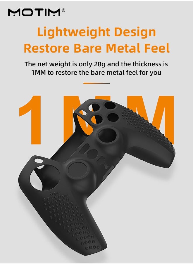 Motim - Silicone Anti-Slip Controller Cover for PS5 Controller, DualSense Wireless Controller Grip Cover, Dustproof Protective PS5 Controller 1 Cover 8 Thumb Grips - Image 1