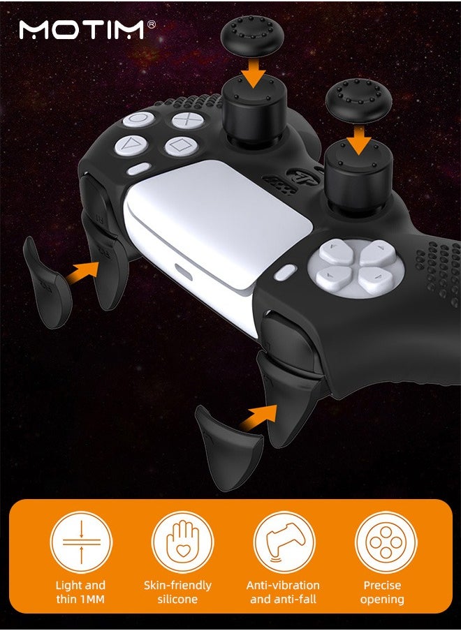 Motim - Silicone Anti-Slip Controller Cover for PS5 Controller, DualSense Wireless Controller Grip Cover, Dustproof Protective PS5 Controller 1 Cover 8 Thumb Grips - Image 1