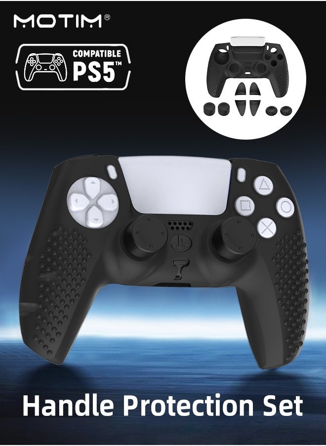 Motim - Silicone Anti-Slip Controller Cover for PS5 Controller, DualSense Wireless Controller Grip Cover, Dustproof Protective PS5 Controller 1 Cover 8 Thumb Grips - Image 1