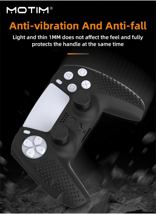 Motim - Silicone Anti-Slip Controller Cover for PS5 Controller, DualSense Wireless Controller Grip Cover, Dustproof Protective PS5 Controller 1 Cover 8 Thumb Grips - Image 1