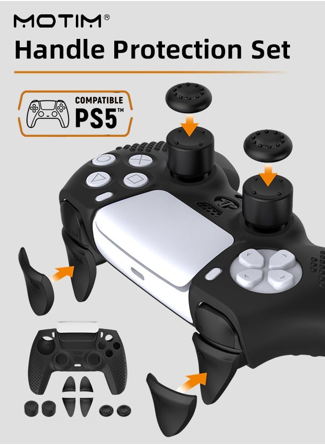 Motim - Silicone Anti-Slip Controller Cover for PS5 Controller, DualSense Wireless Controller Grip Cover, Dustproof Protective PS5 Controller 1 Cover 8 Thumb Grips - Image 1