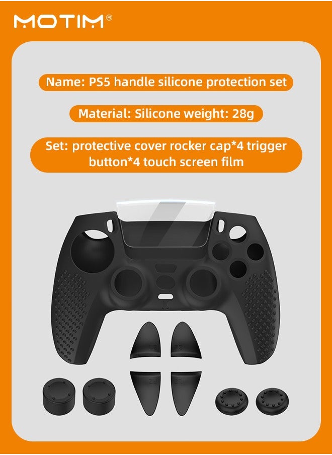 Motim - Silicone Anti-Slip Controller Cover for PS5 Controller, DualSense Wireless Controller Grip Cover, Dustproof Protective PS5 Controller 1 Cover 8 Thumb Grips - Image 1