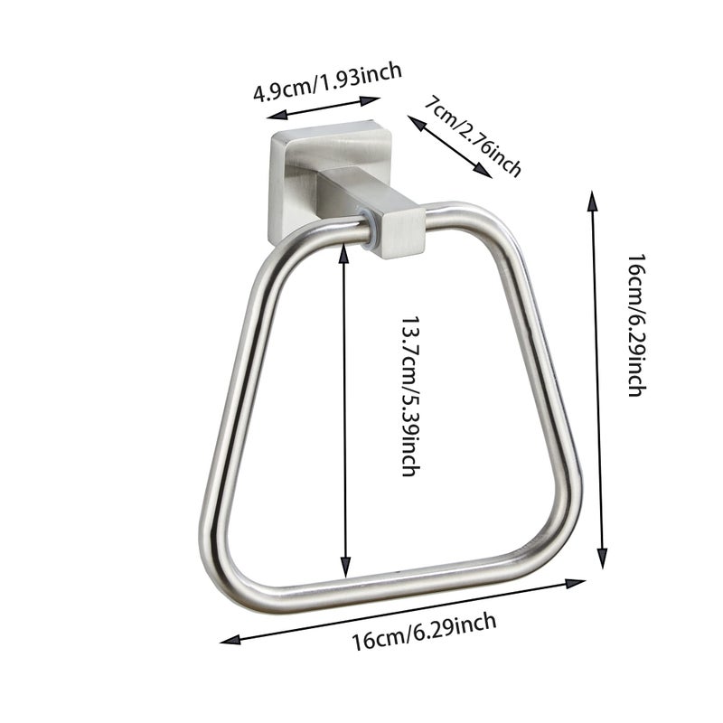bluebyrne Brushed Nickel Towel Ring for Bathroom, Kitchen Bath Towel Holder Hangers Wall Mount Heavy Duty Stainless Steel - Image 5