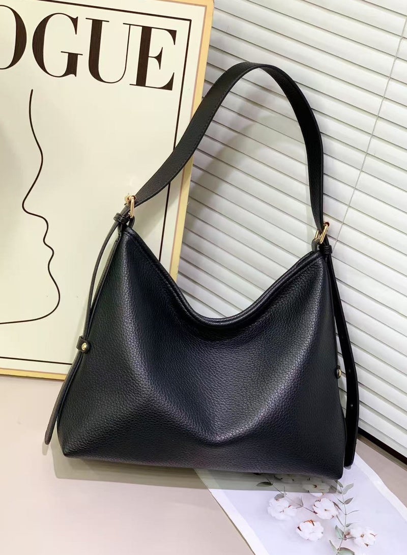 Women's Shoulder Tote Bag Handbag, Fashionable Solid Color Large Capacity Faux Leather Tote Bag with Zipper & Adjustable shoulder strap for Ladies Girls  - Image 1
