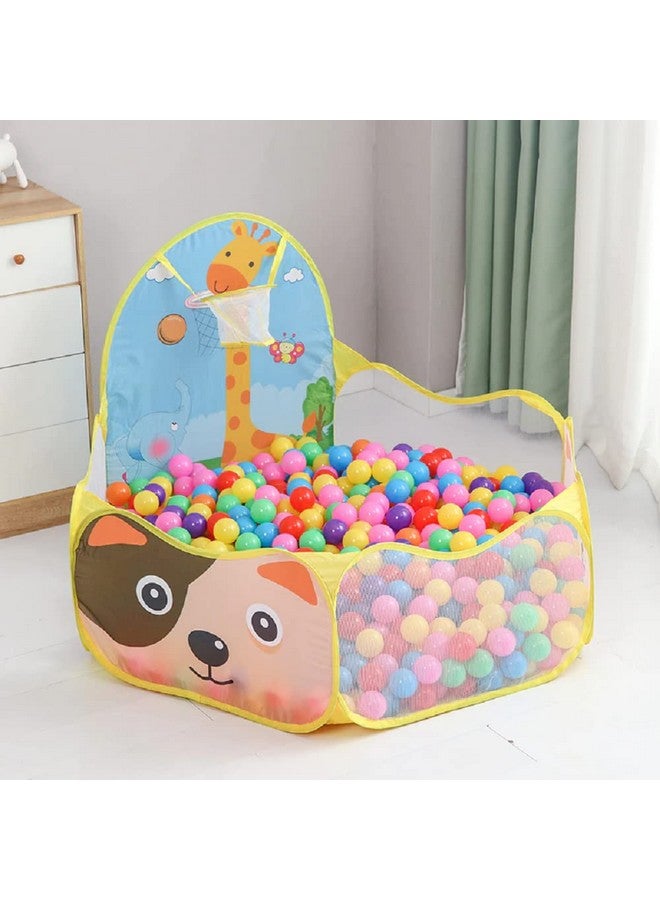 بيبي جو خيمة لعب على شكل زرافة من BabyGo Kids Activity Giraffe Ball Pool للأطفال من سن سنتين فما فوق من البنات والأولاد (أصفر) - Image 2