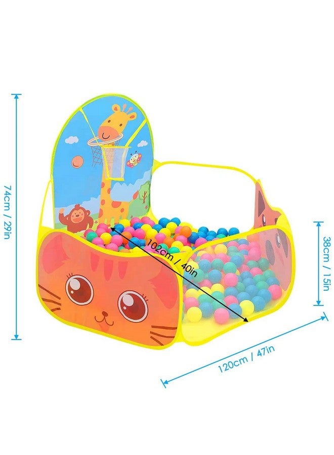بيبي جو خيمة لعب على شكل زرافة من BabyGo Kids Activity Giraffe Ball Pool للأطفال من سن سنتين فما فوق من البنات والأولاد (أصفر) - Image 4