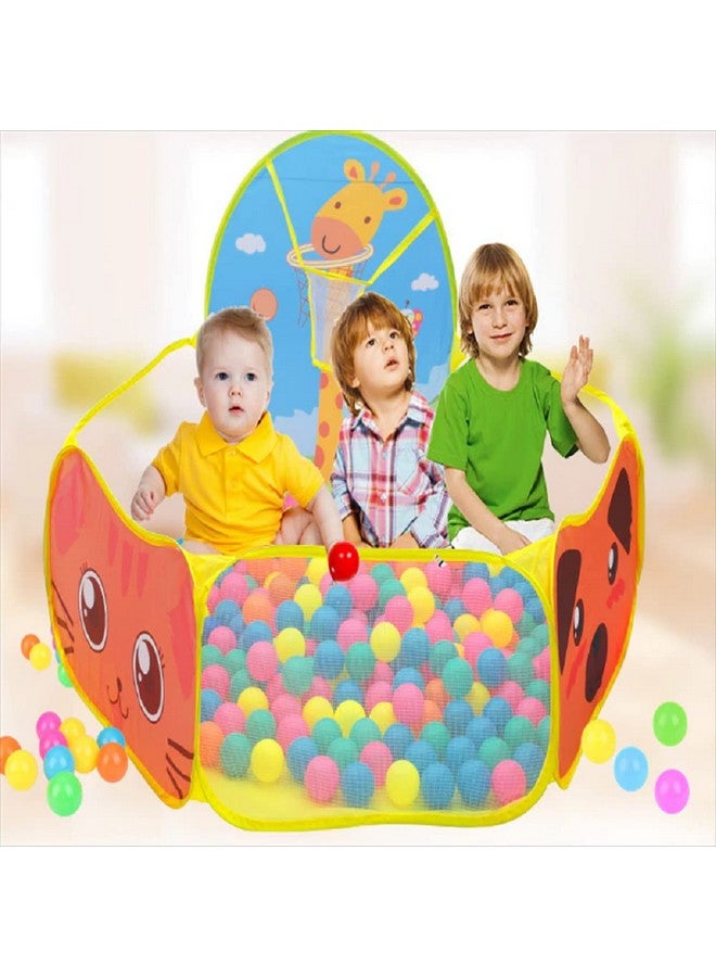 بيبي جو خيمة لعب على شكل زرافة من BabyGo Kids Activity Giraffe Ball Pool للأطفال من سن سنتين فما فوق من البنات والأولاد (أصفر) - Image 3
