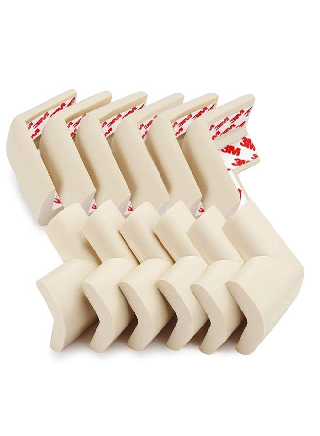 Mockery Soft Corner Protector, Baby Safety Cushion, Corner Bumpers for Furniture, Corner Proofing for Baby, Corner Cushion, Safety Table Edge Protector, Corner Guards Soft Pad (Pack of 4, Cream) - Image 1